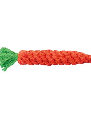orange Karotte aus Baumwollseil als Hundespielzeug