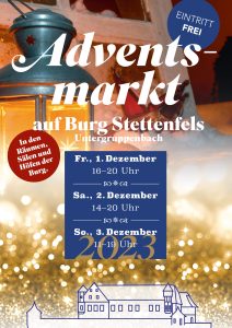 Adventsmarkt 2023 auf Burg Stettenfels am 1. bis 3.12.